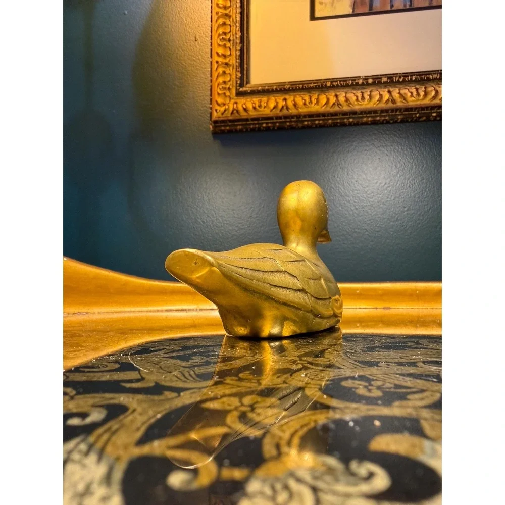 Vintage Solid Brass Duck Figurine | 6